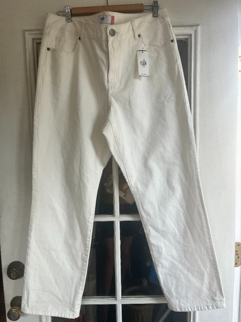 Cabi Vintage White Boyfriend Jeans Size 14